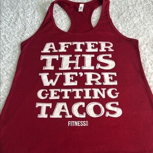 Red Fitness Tank Top with Fun Slogan